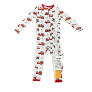 New With Tags Free Birdees Baby coverall Firetruck Print